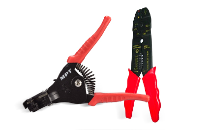 אביזרי חשמל חומרים כלי עבודה - קולף חוטים ולוחץ נעלי כבל